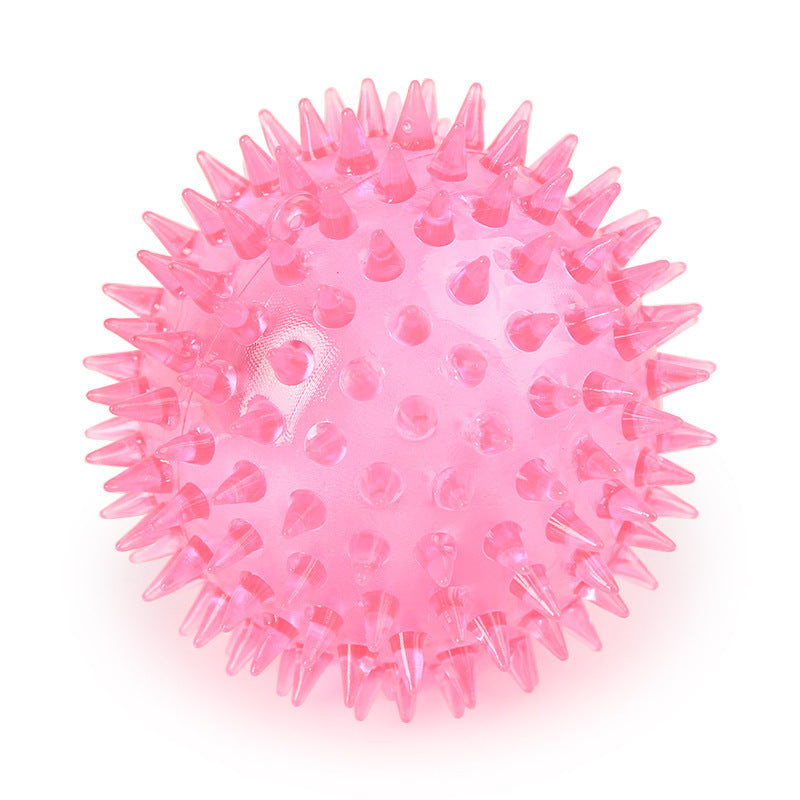 Pet sound flashing thorn ball