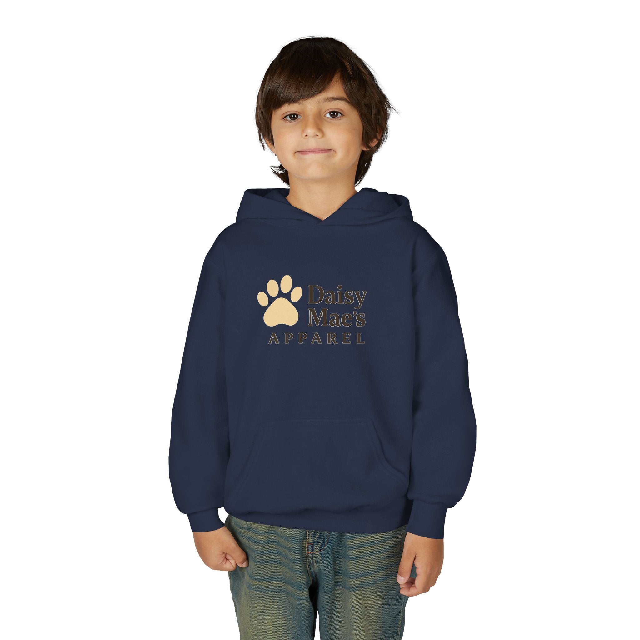 Youth Hoodie — DaisyMae’s Apparel Kids Pullover with Playful Dog Logo