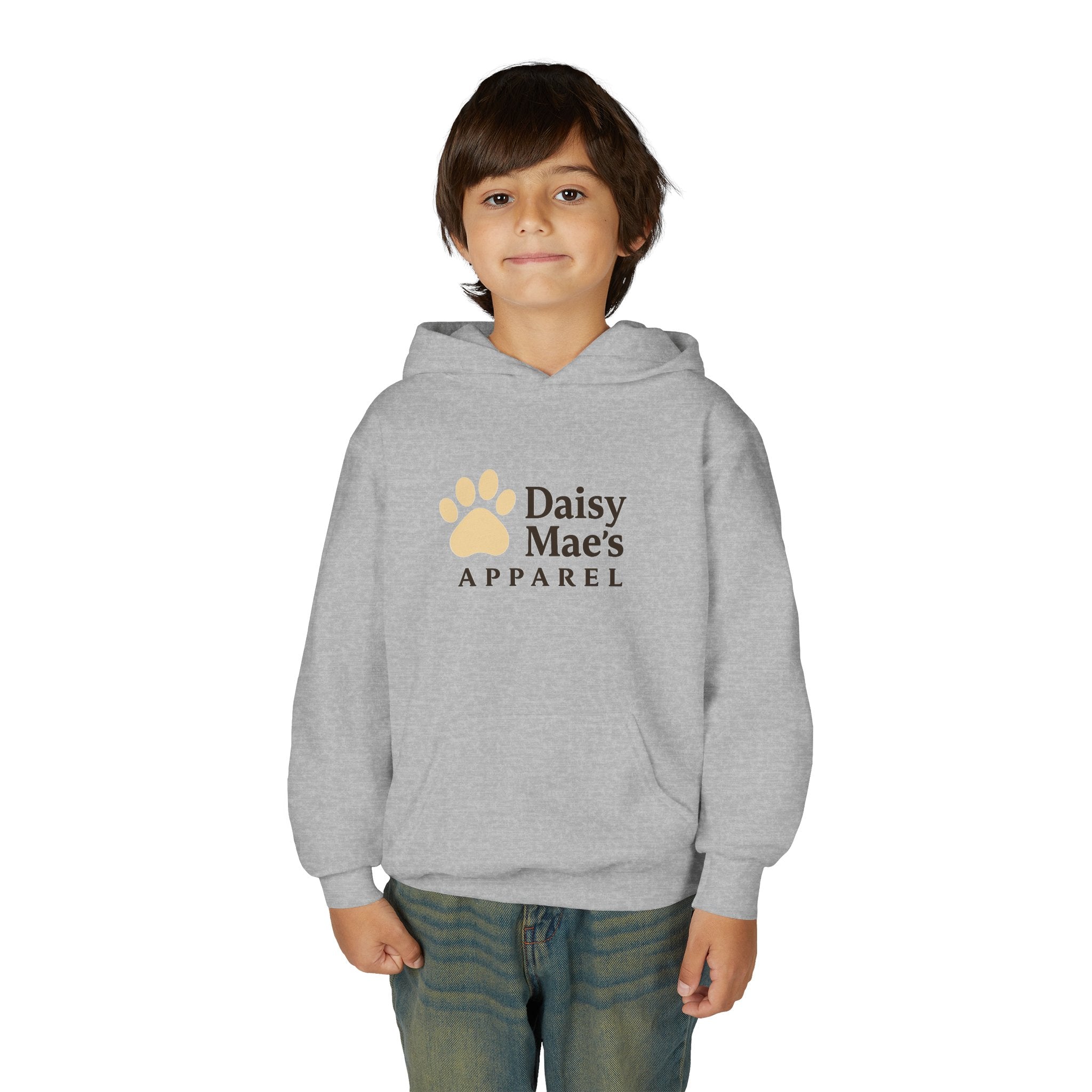 Youth Hoodie — DaisyMae’s Apparel Kids Pullover with Playful Dog Logo