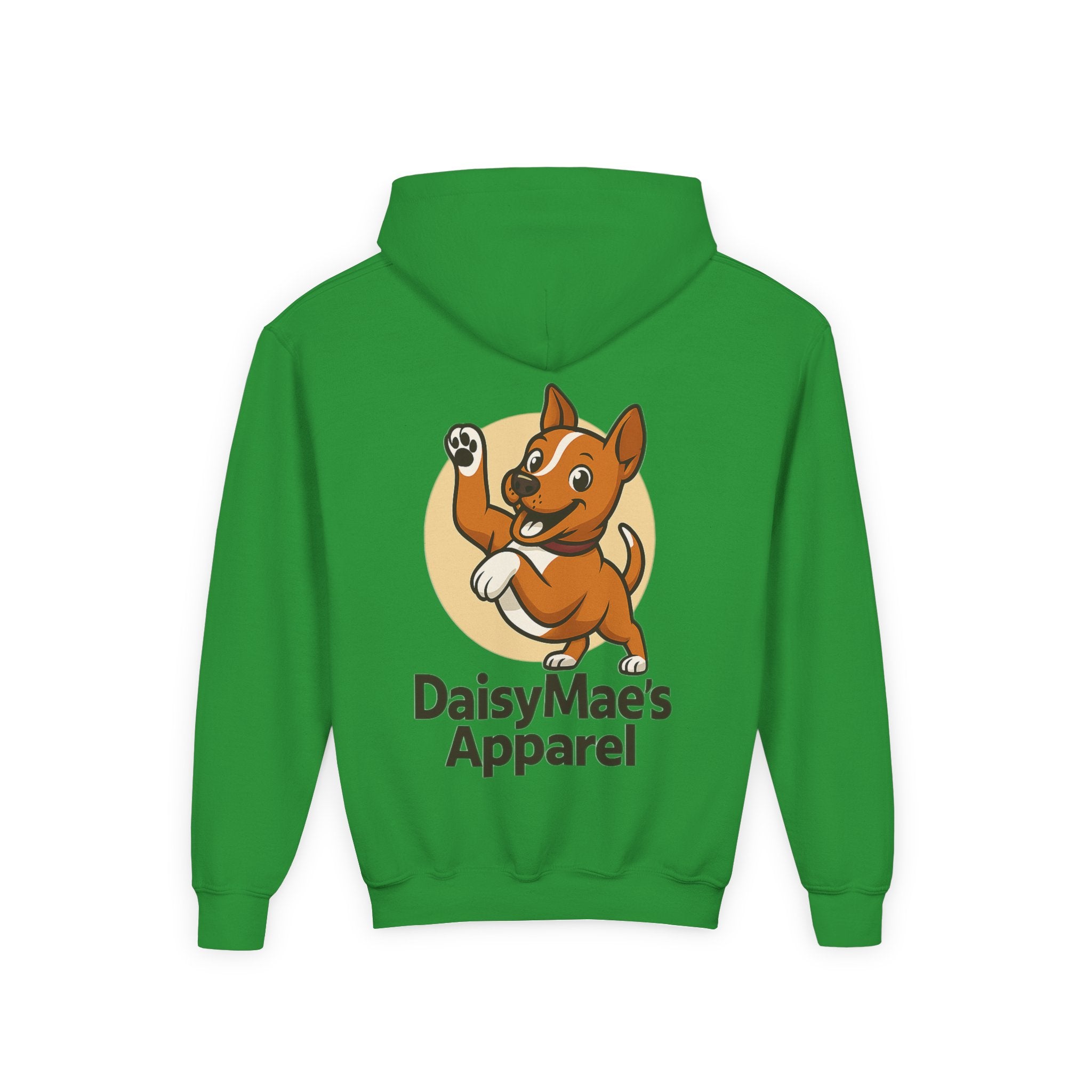 Youth Hoodie — DaisyMae’s Apparel Kids Pullover with Playful Dog Logo
