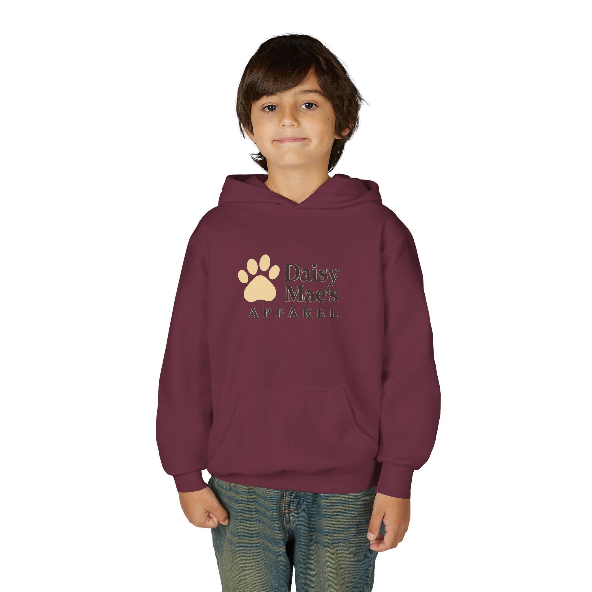 Youth Hoodie — DaisyMae’s Apparel Kids Pullover with Playful Dog Logo