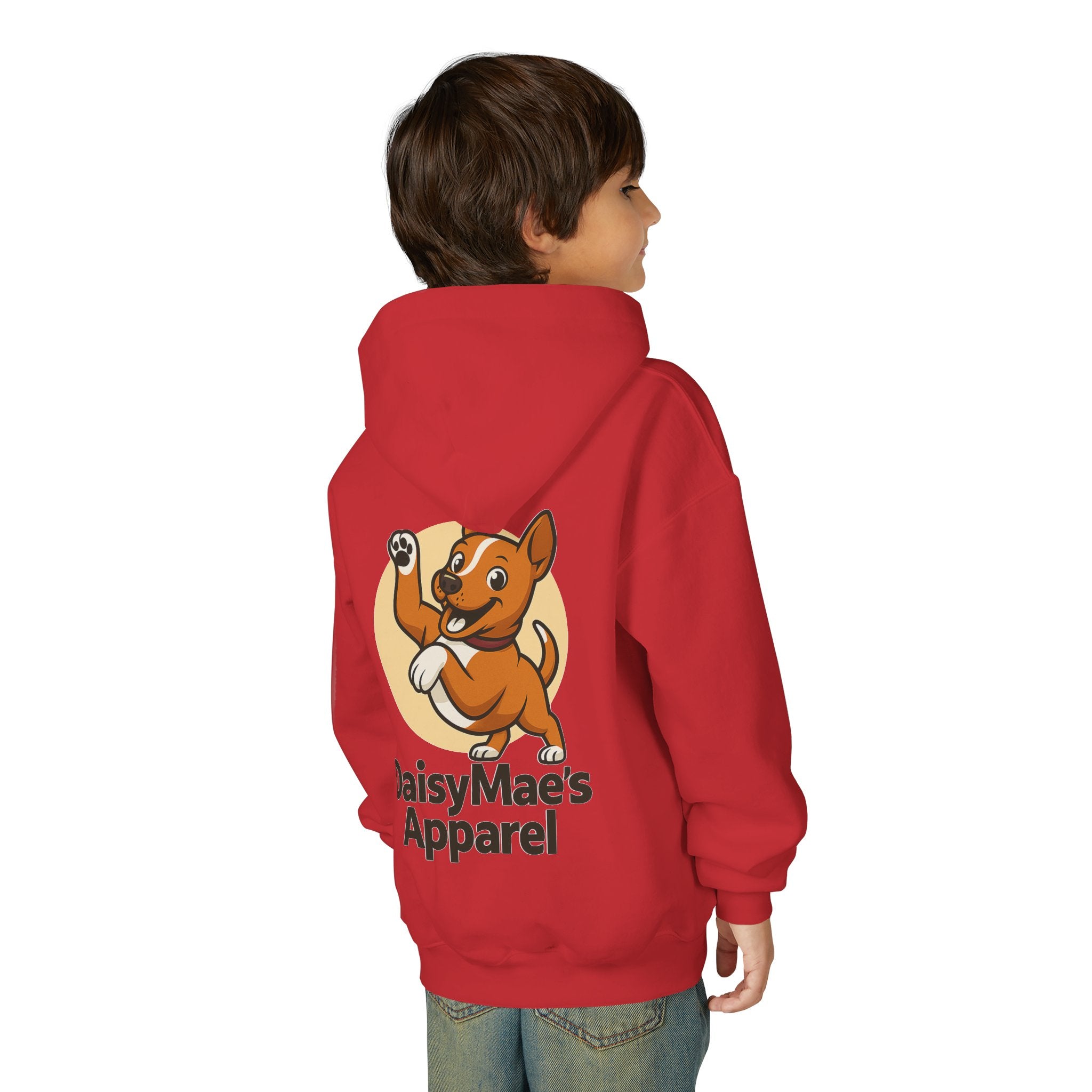 Youth Hoodie — DaisyMae’s Apparel Kids Pullover with Playful Dog Logo