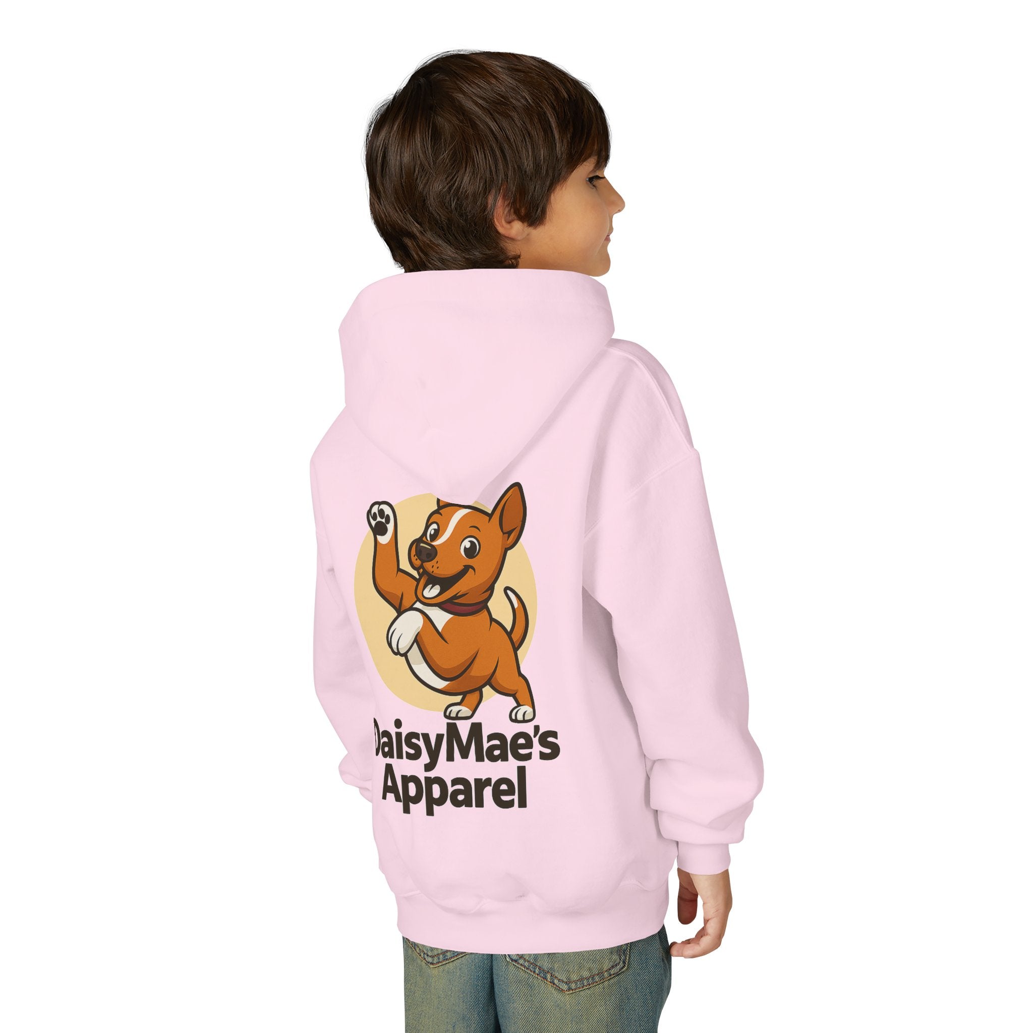 Youth Hoodie — DaisyMae’s Apparel Kids Pullover with Playful Dog Logo