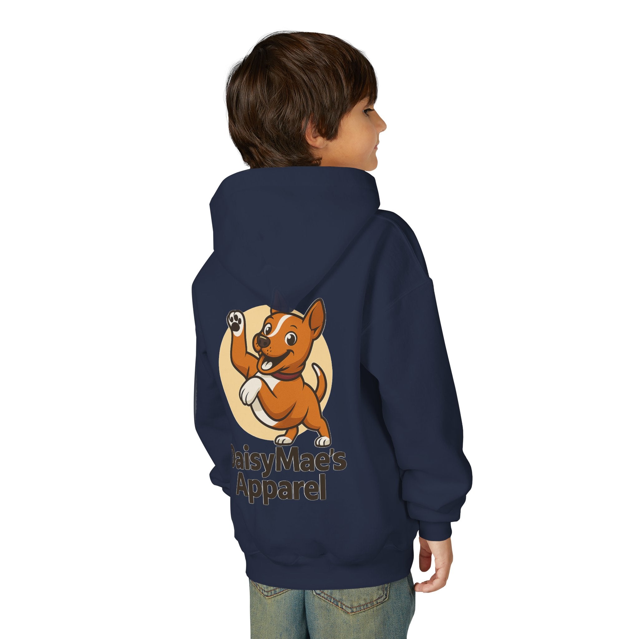 Youth Hoodie — DaisyMae’s Apparel Kids Pullover with Playful Dog Logo