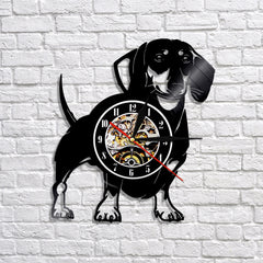 Cute Pet And Cute Puppy Series Record Wall Clock, Animal Style Home Decoration