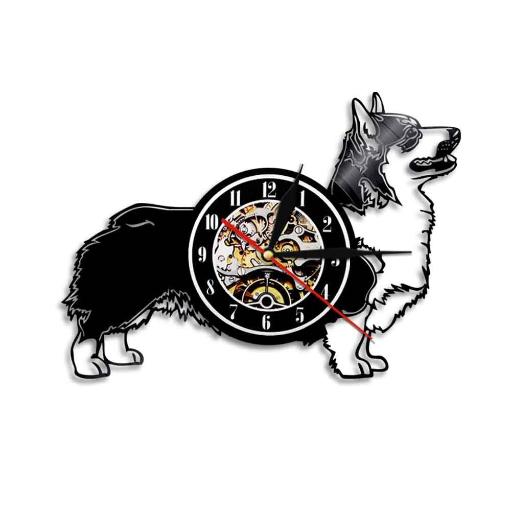 Cute Pet And Cute Puppy Series Record Wall Clock, Animal Style Home Decoration