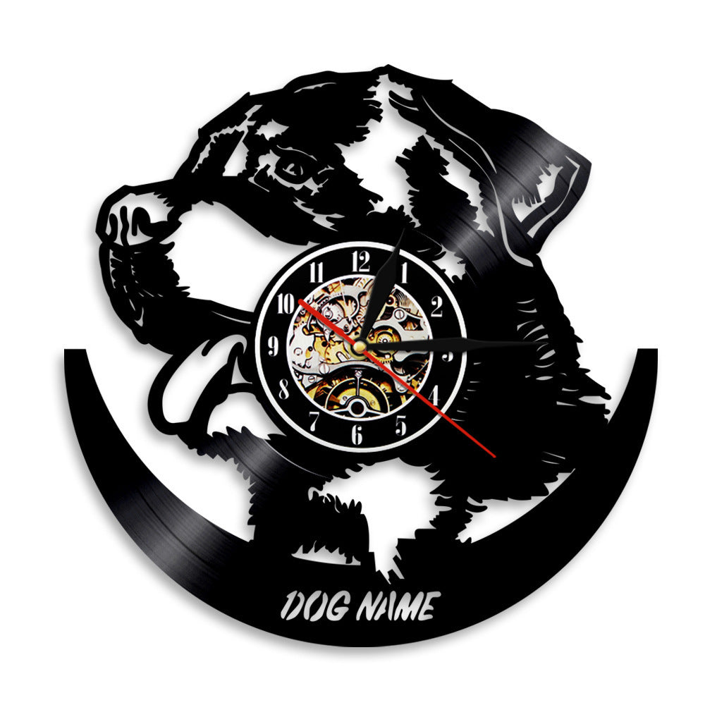 Cute Pet And Cute Puppy Series Record Wall Clock, Animal Style Home Decoration