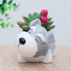 Resin Sleeping Pet Succulent Flower Pot, Desktop Potted Decoration Pendulum