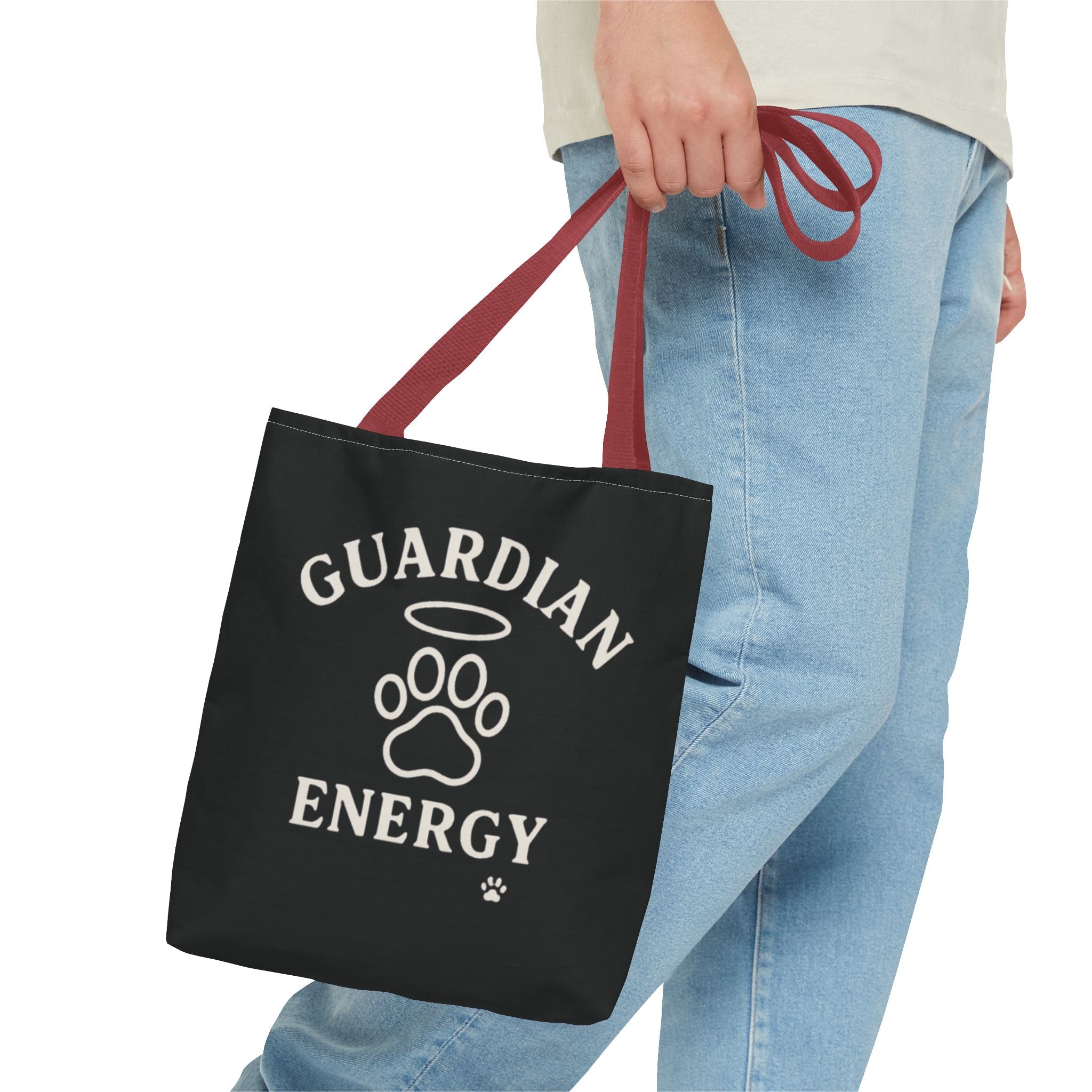 Guardian Energy Pet Lover Tote Bag, Inspirational Tote, Dog Lover Gift, AOP Tote, Eco-Friendly Shopping Bag