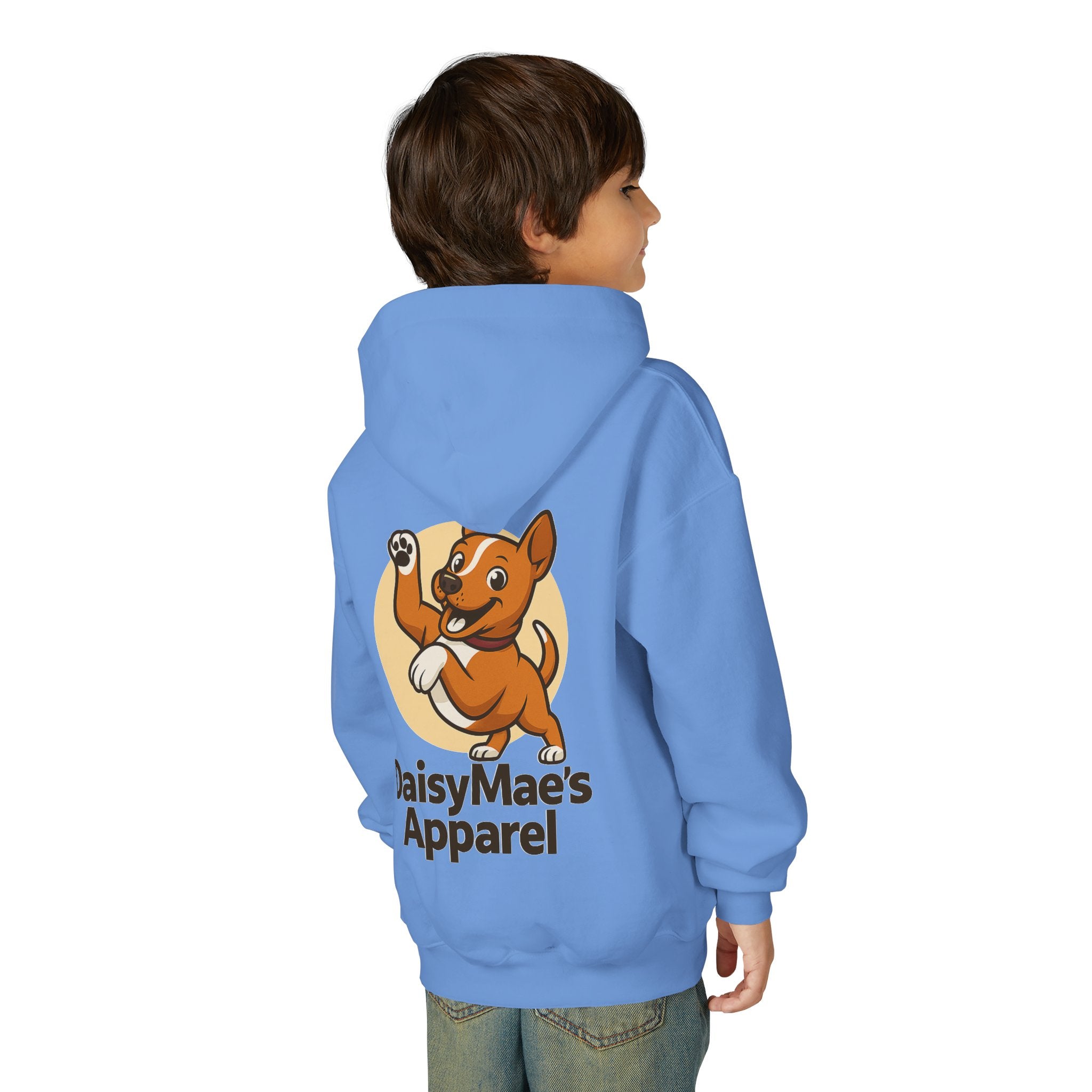 Youth Hoodie — DaisyMae’s Apparel Kids Pullover with Playful Dog Logo