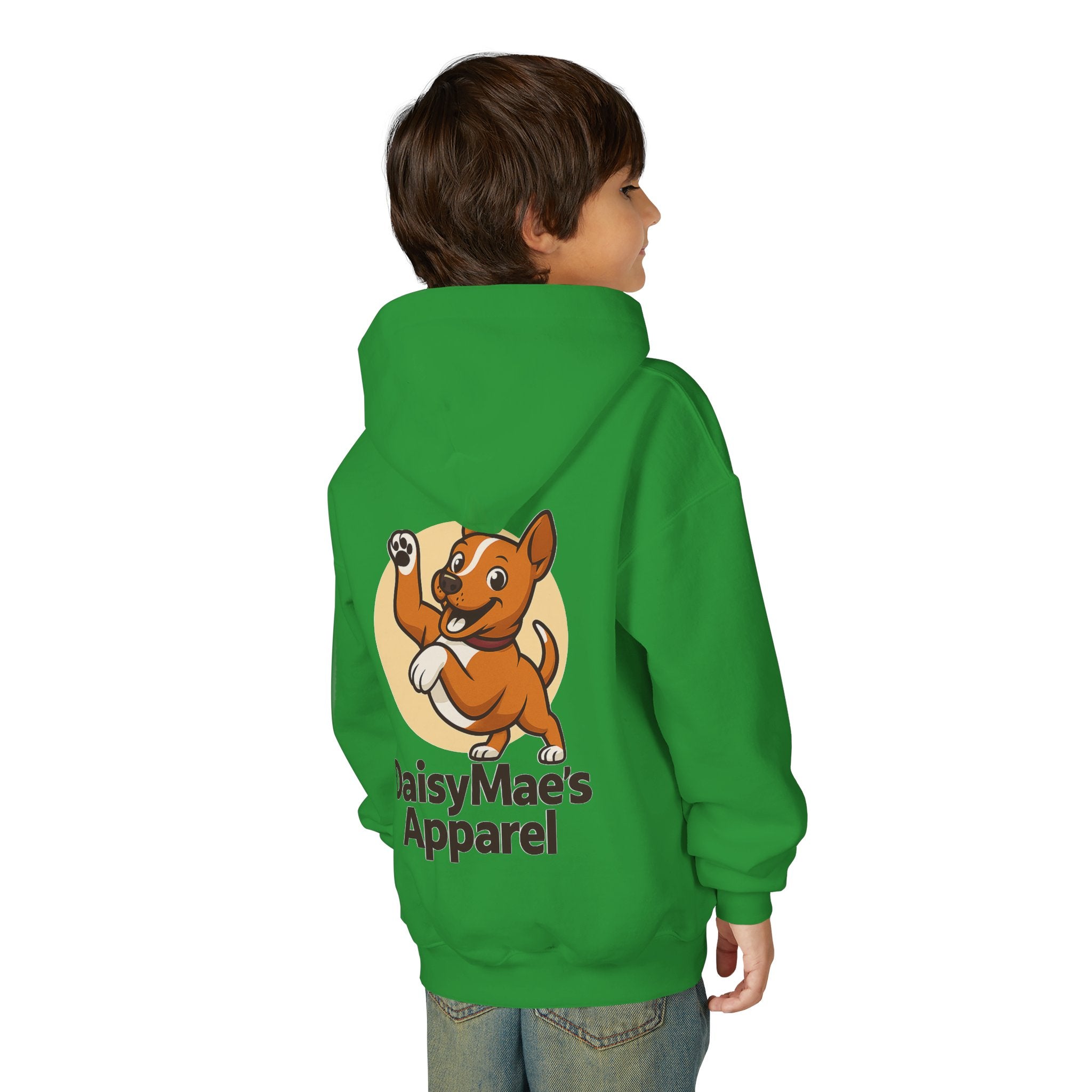 Youth Hoodie — DaisyMae’s Apparel Kids Pullover with Playful Dog Logo