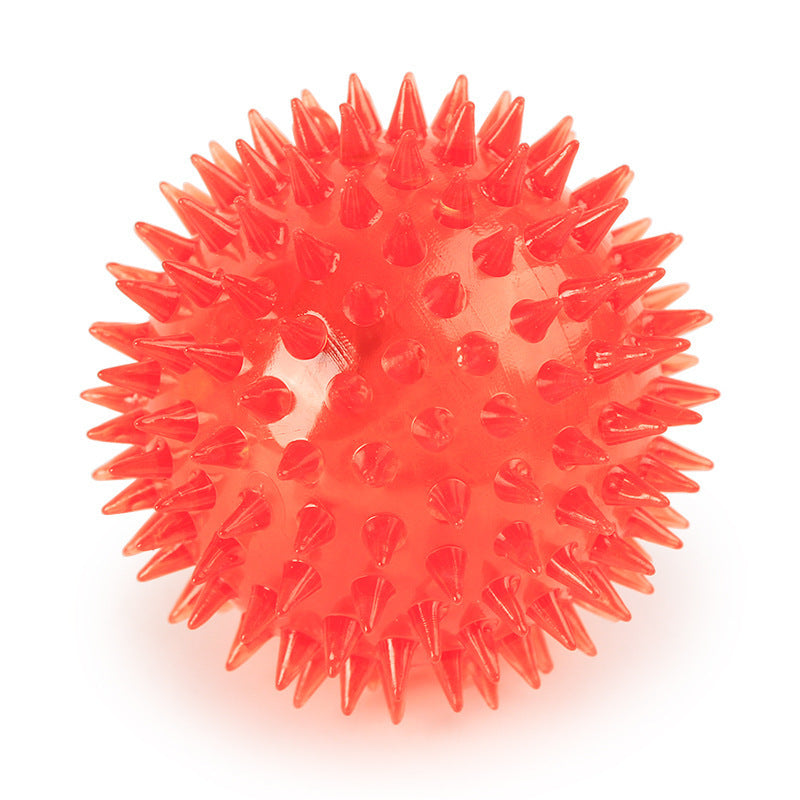 Pet sound flashing thorn ball