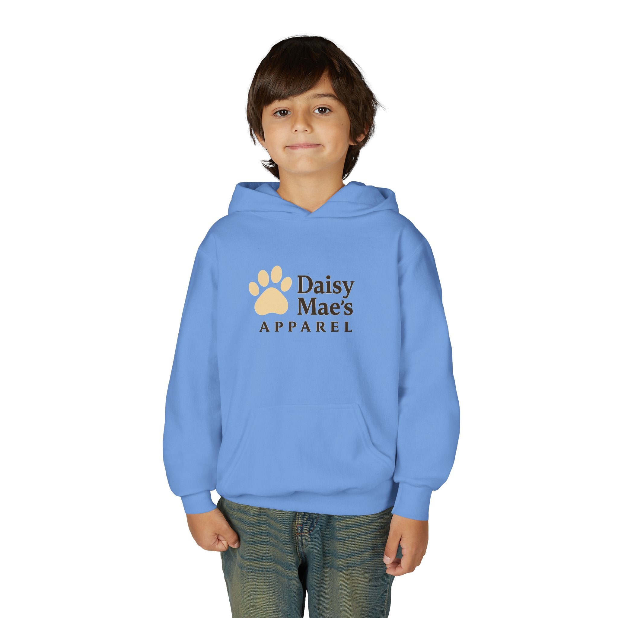 Youth Hoodie — DaisyMae’s Apparel Kids Pullover with Playful Dog Logo