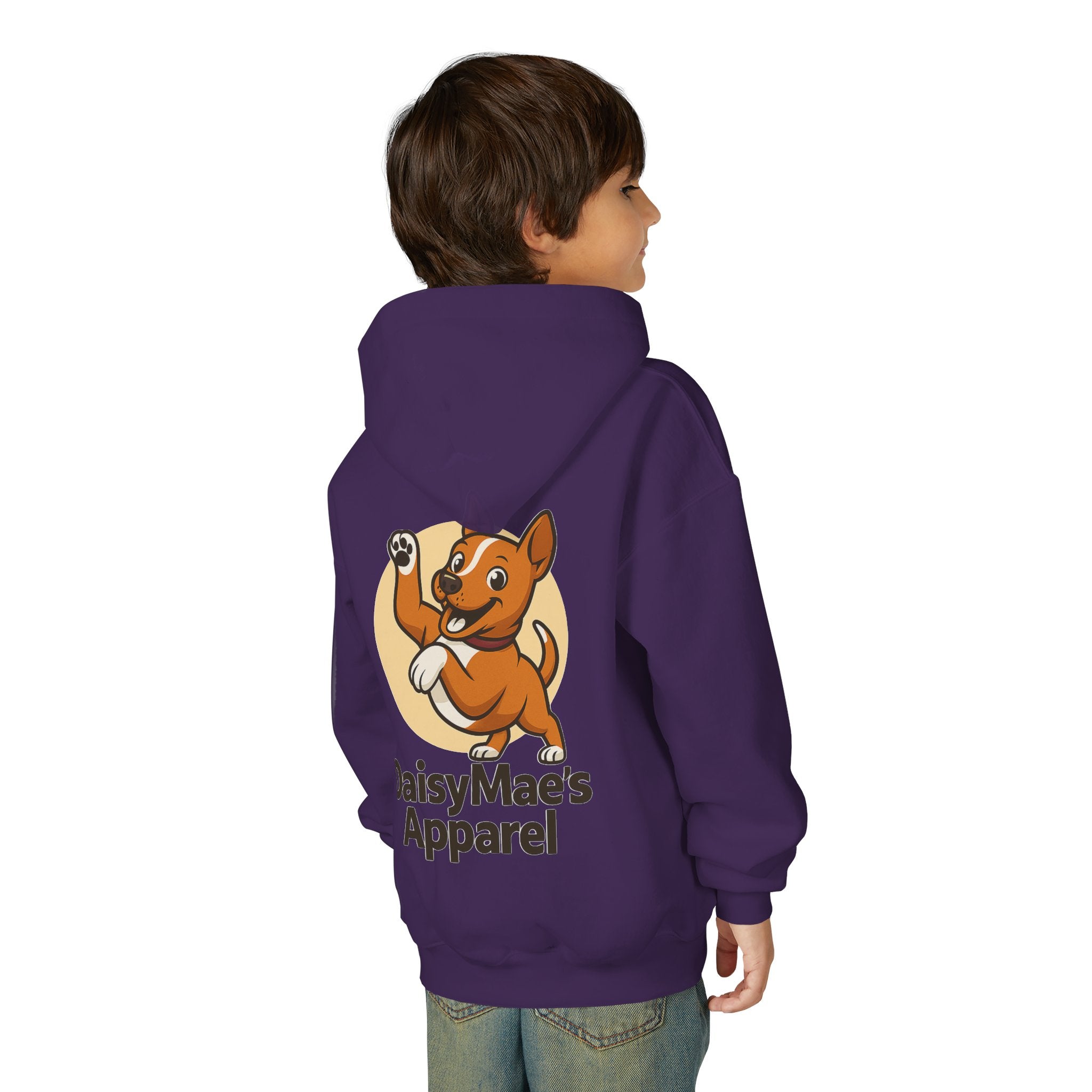 Youth Hoodie — DaisyMae’s Apparel Kids Pullover with Playful Dog Logo