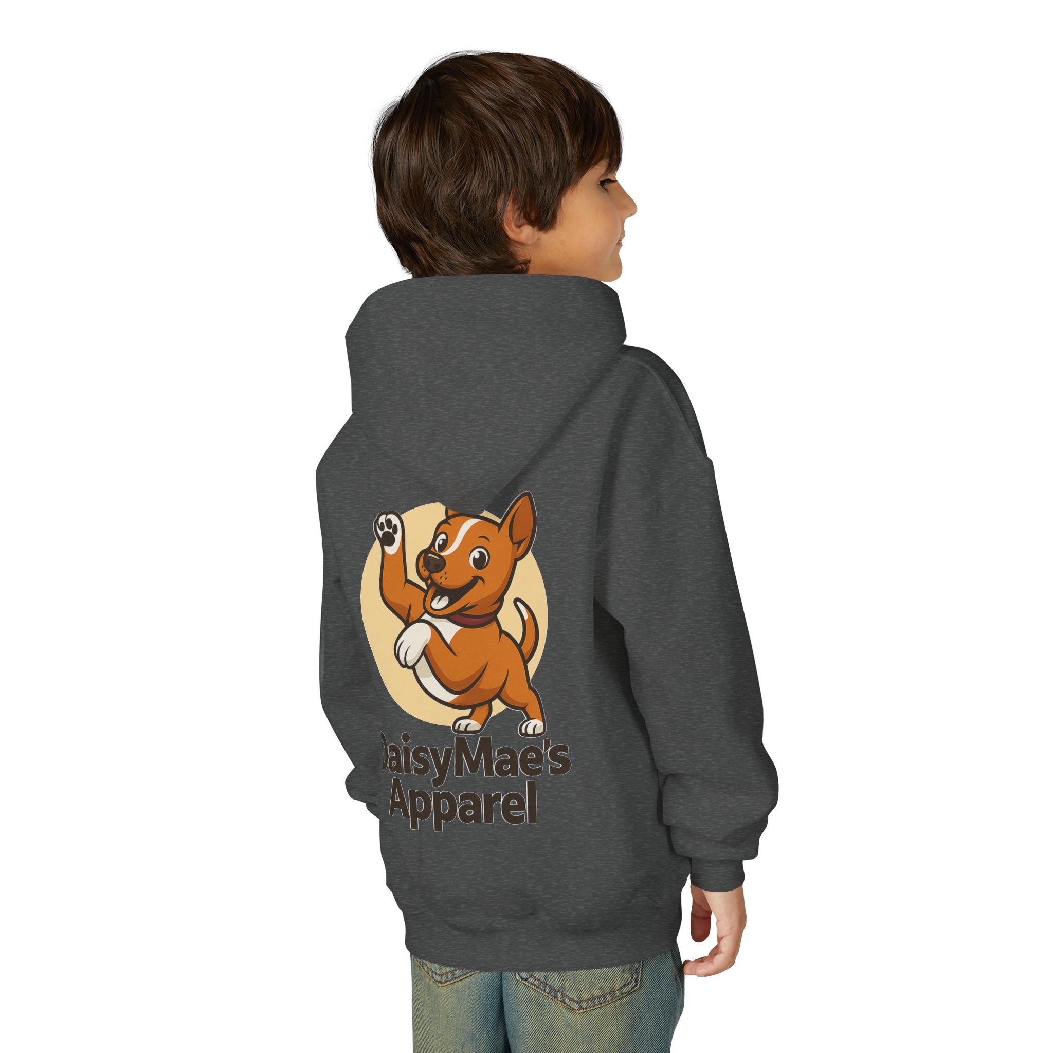 Youth Hoodie — DaisyMae’s Apparel Kids Pullover with Playful Dog Logo