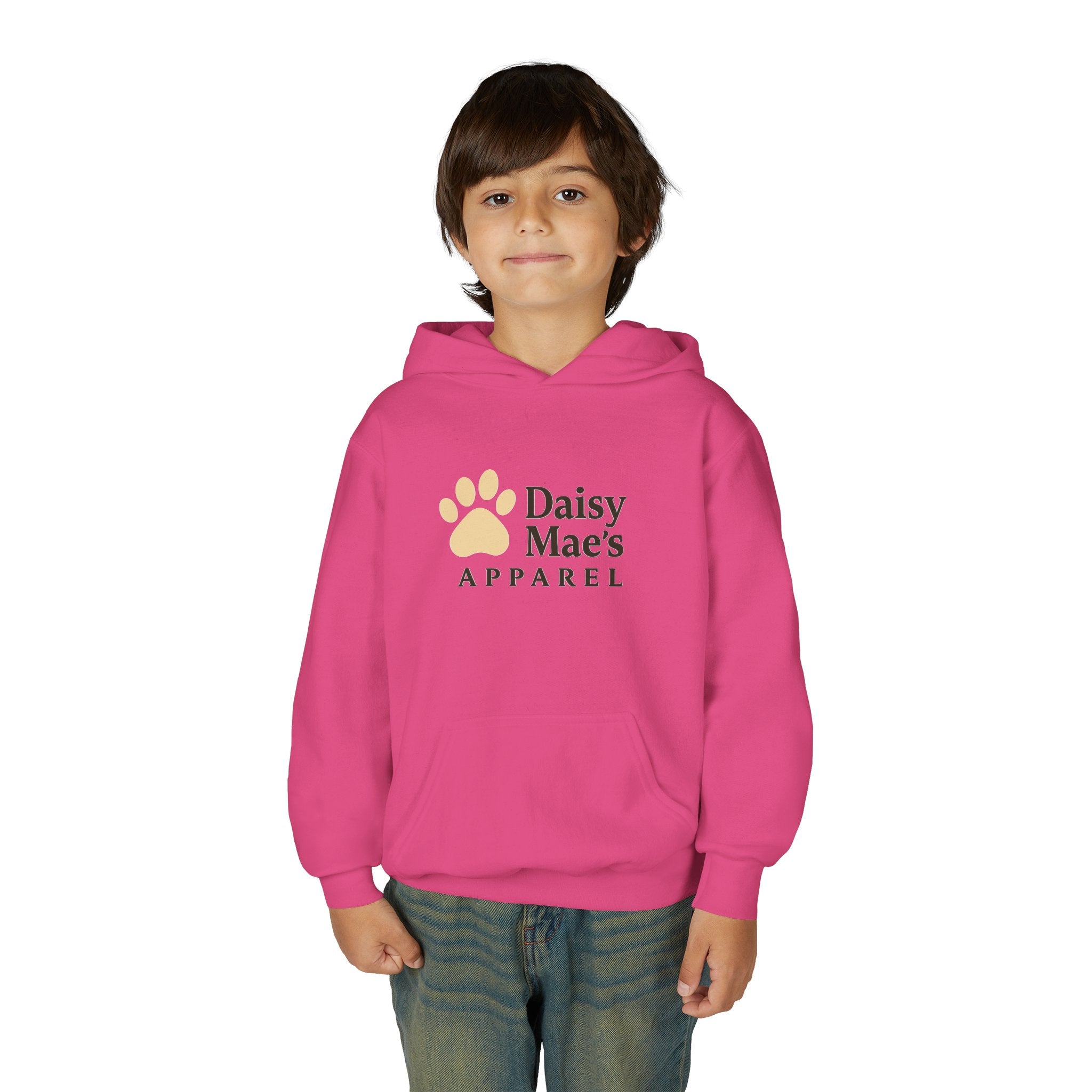 Youth Hoodie — DaisyMae’s Apparel Kids Pullover with Playful Dog Logo