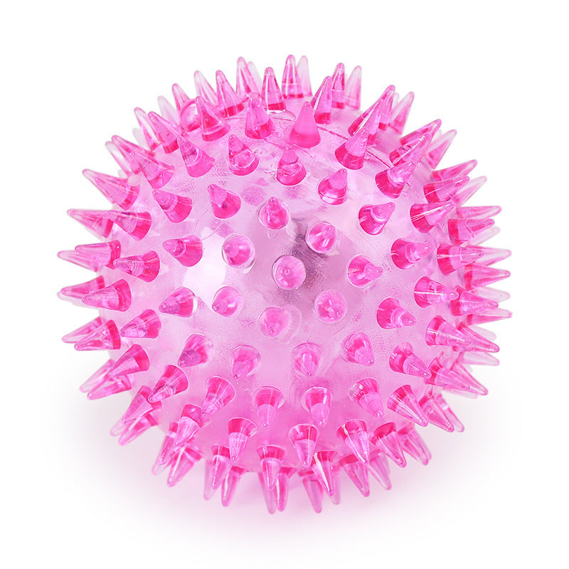 Pet sound flashing thorn ball