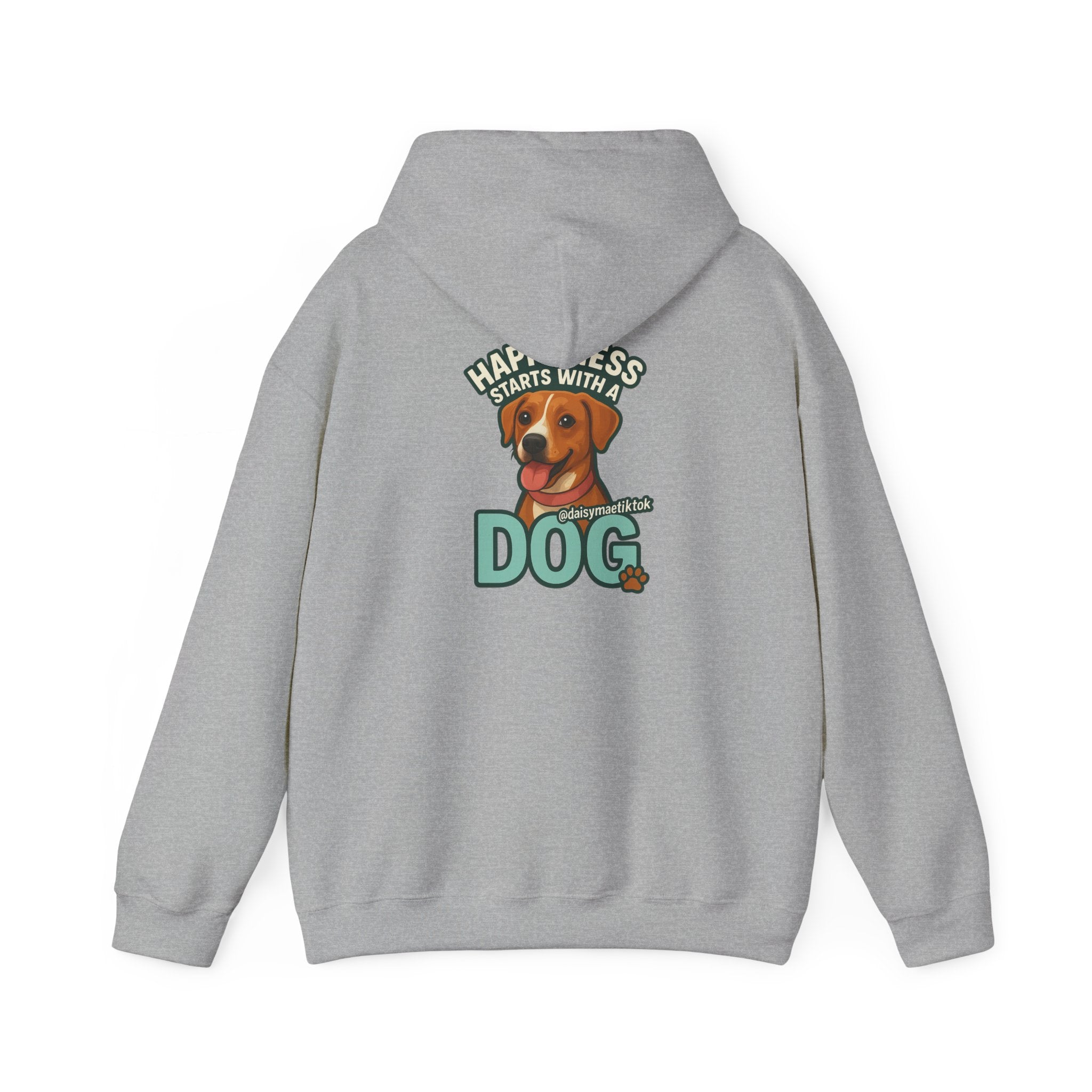 Unisex Hooded Sweatshirt, Cozy Dog Lover Hoodie, Flower Graphic Sweatshirt, Gift for Pet Owners, Relaxed Fit Casual Wear