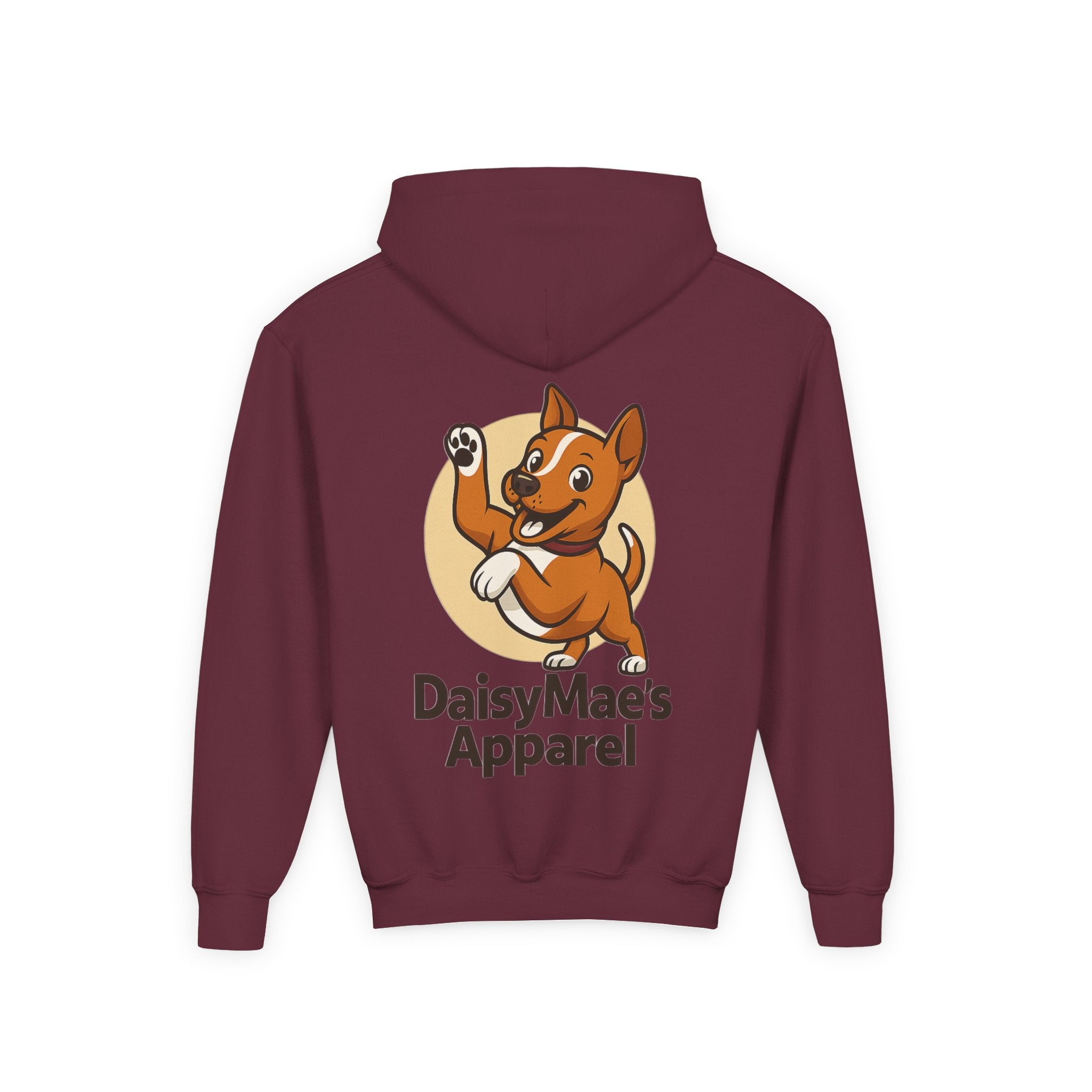 Youth Hoodie — DaisyMae’s Apparel Kids Pullover with Playful Dog Logo