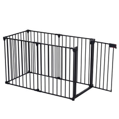 150 Adjustable Safety Gate 6 Panels Play Yard Metal Doorways Fireplace Fence Christmas Tree Fence Gate For House Stairs Gate Prohibited Area Fence