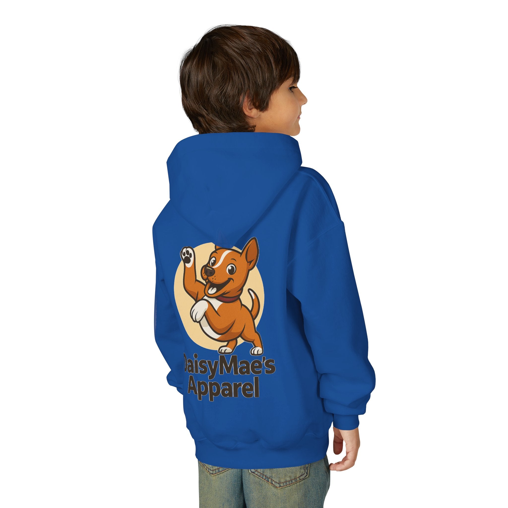 Youth Hoodie — DaisyMae’s Apparel Kids Pullover with Playful Dog Logo