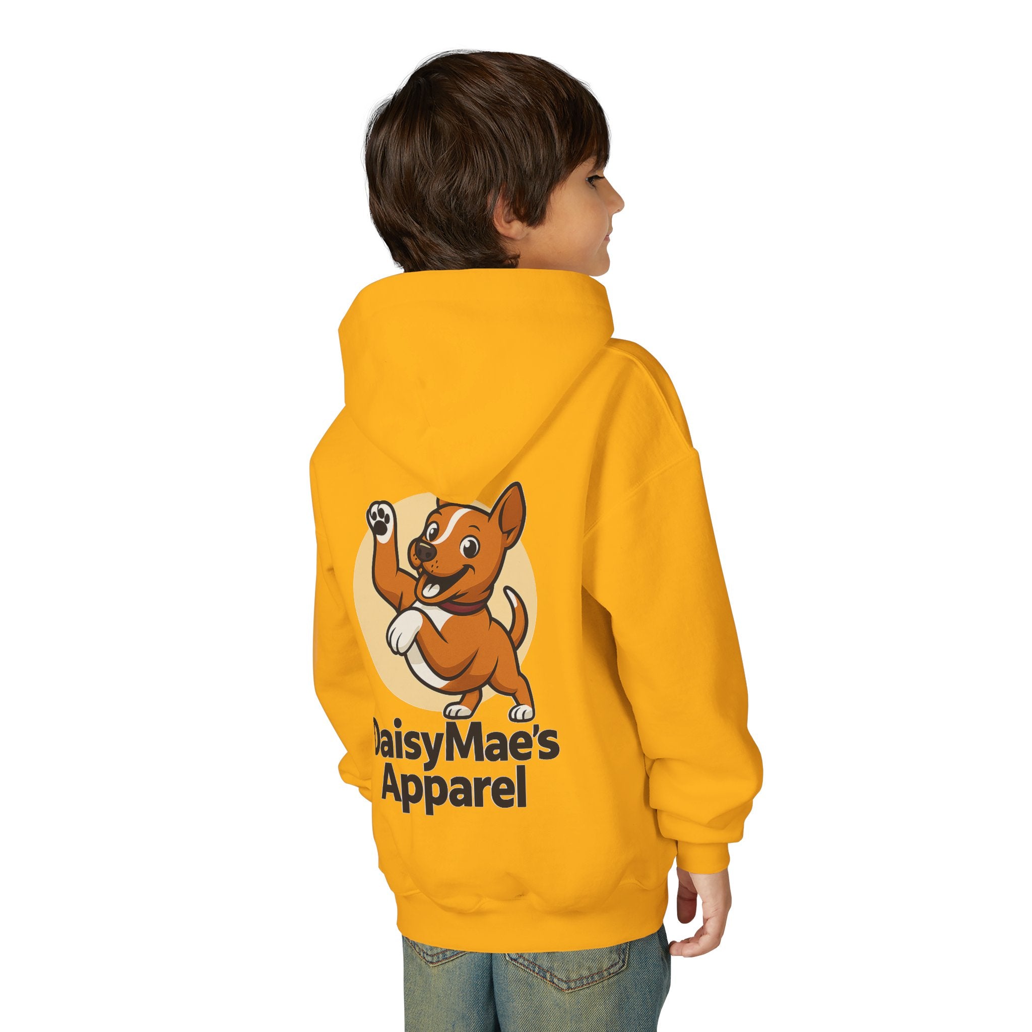 Youth Hoodie — DaisyMae’s Apparel Kids Pullover with Playful Dog Logo