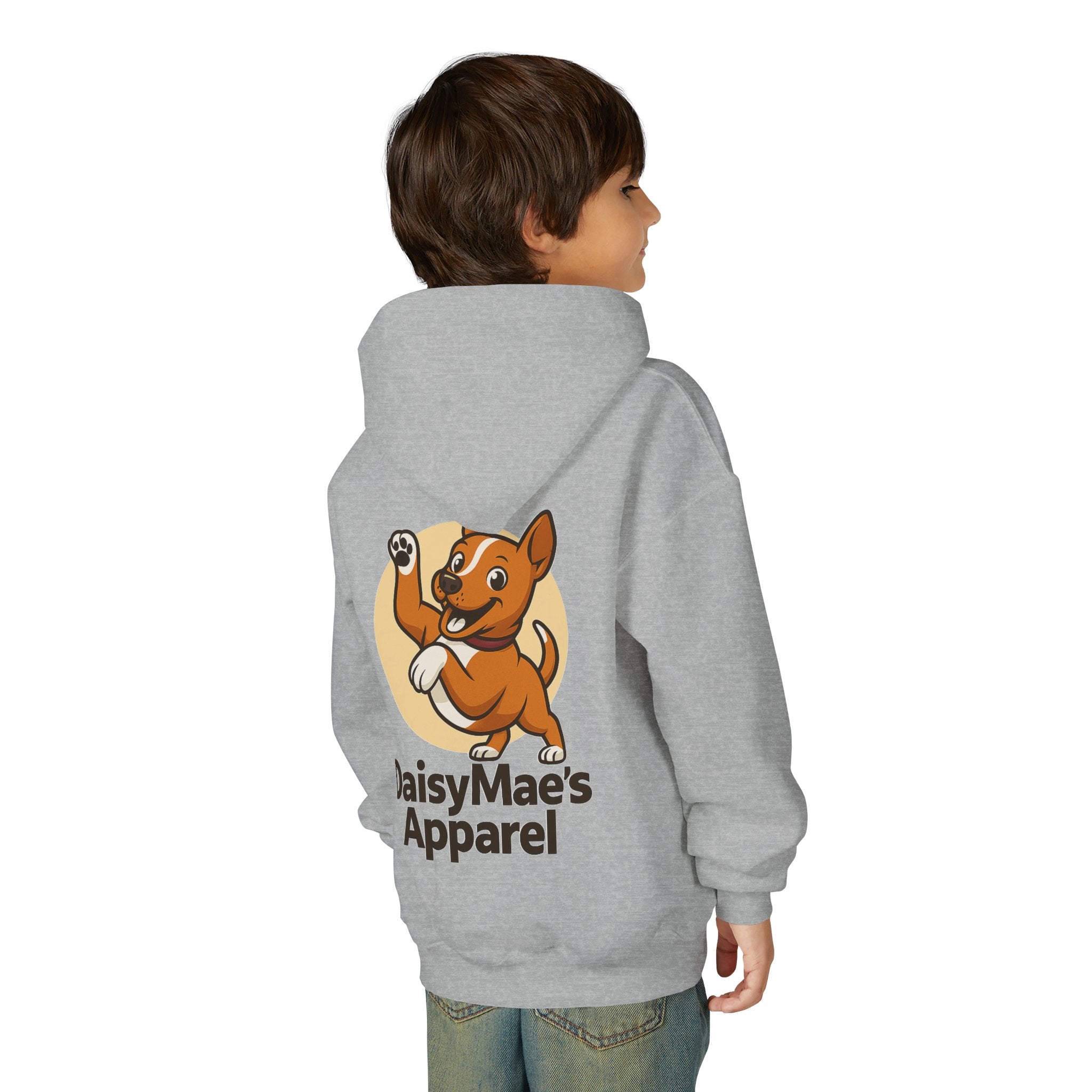 Youth Hoodie — DaisyMae’s Apparel Kids Pullover with Playful Dog Logo