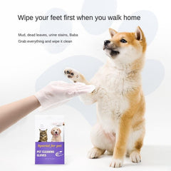 PET Cleaning  Deodorizing Bathing Wipes ForDogs And Cats, Nourish Fur Coconut OilGrooming Wipes For Dogs, Pet Cleaning GlovesWipes For Daily Care And Traveling.Hypoallergenic
