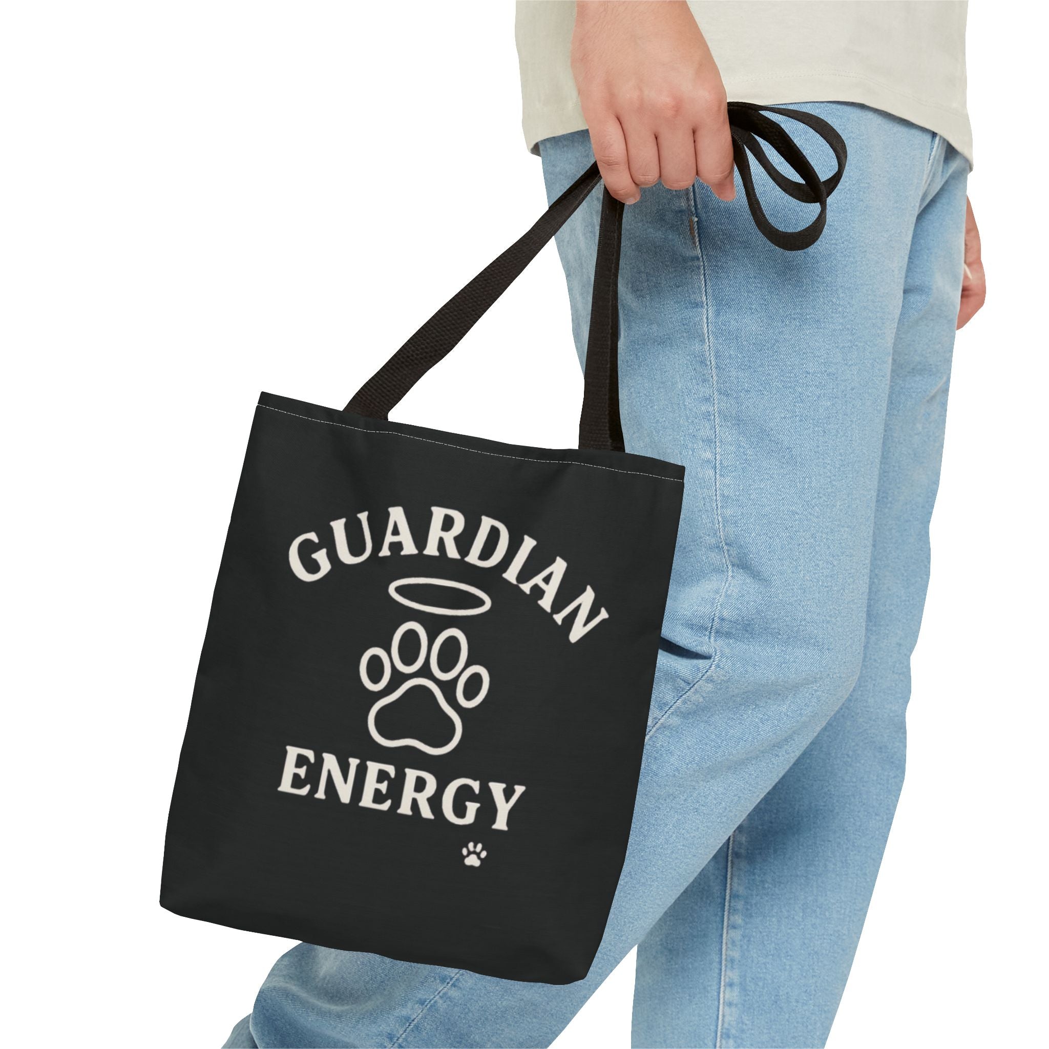 Guardian Energy Pet Lover Tote Bag, Inspirational Tote, Dog Lover Gift, AOP Tote, Eco-Friendly Shopping Bag