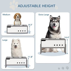 Elevated Dog Bowls, 3 Height Adjustable Raised Dog Bowls W Slow Feeder Mat, Stand, For Medium To Extra Large Dogs