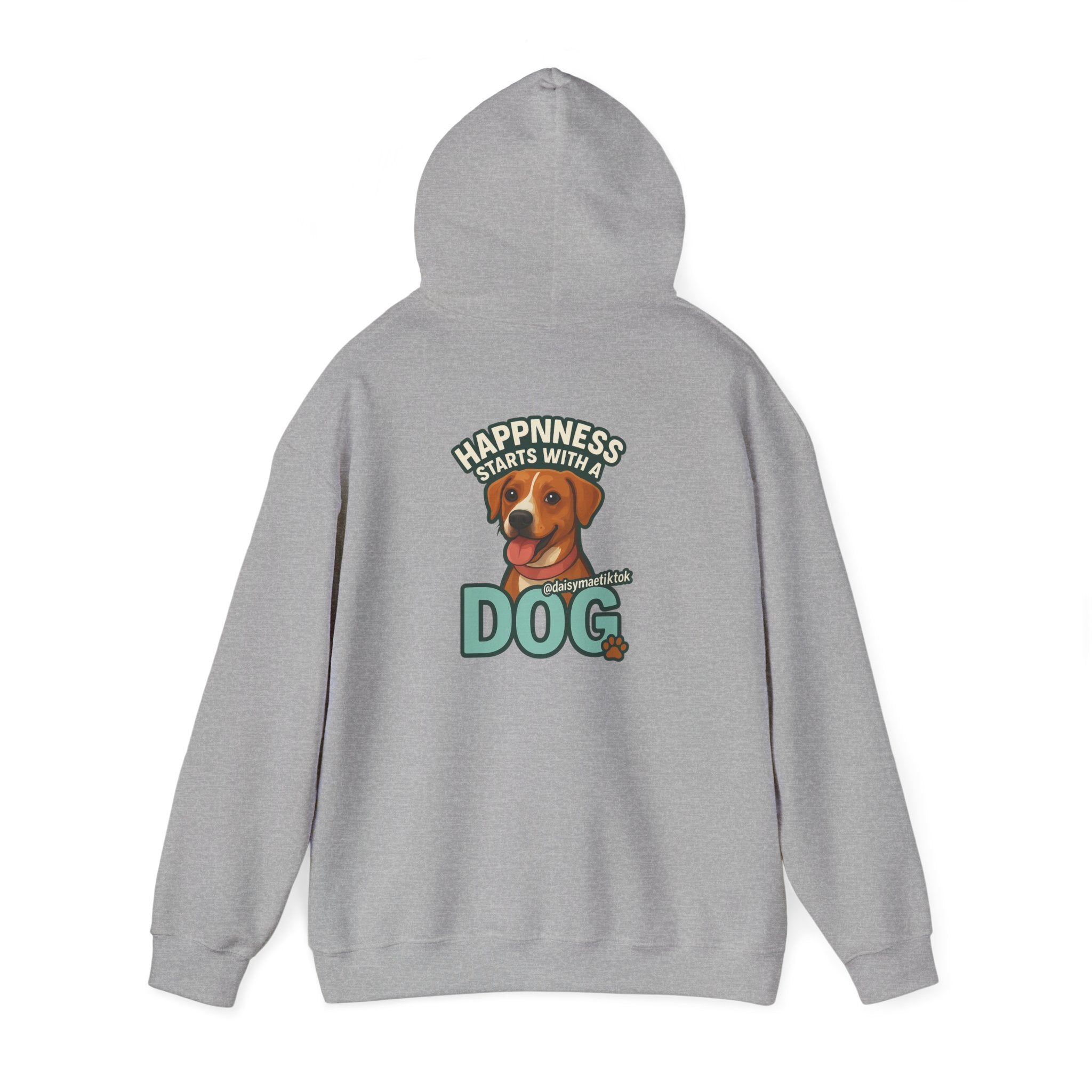 Unisex Hooded Sweatshirt, Cozy Dog Lover Hoodie, Flower Graphic Sweatshirt, Gift for Pet Owners, Relaxed Fit Casual Wear