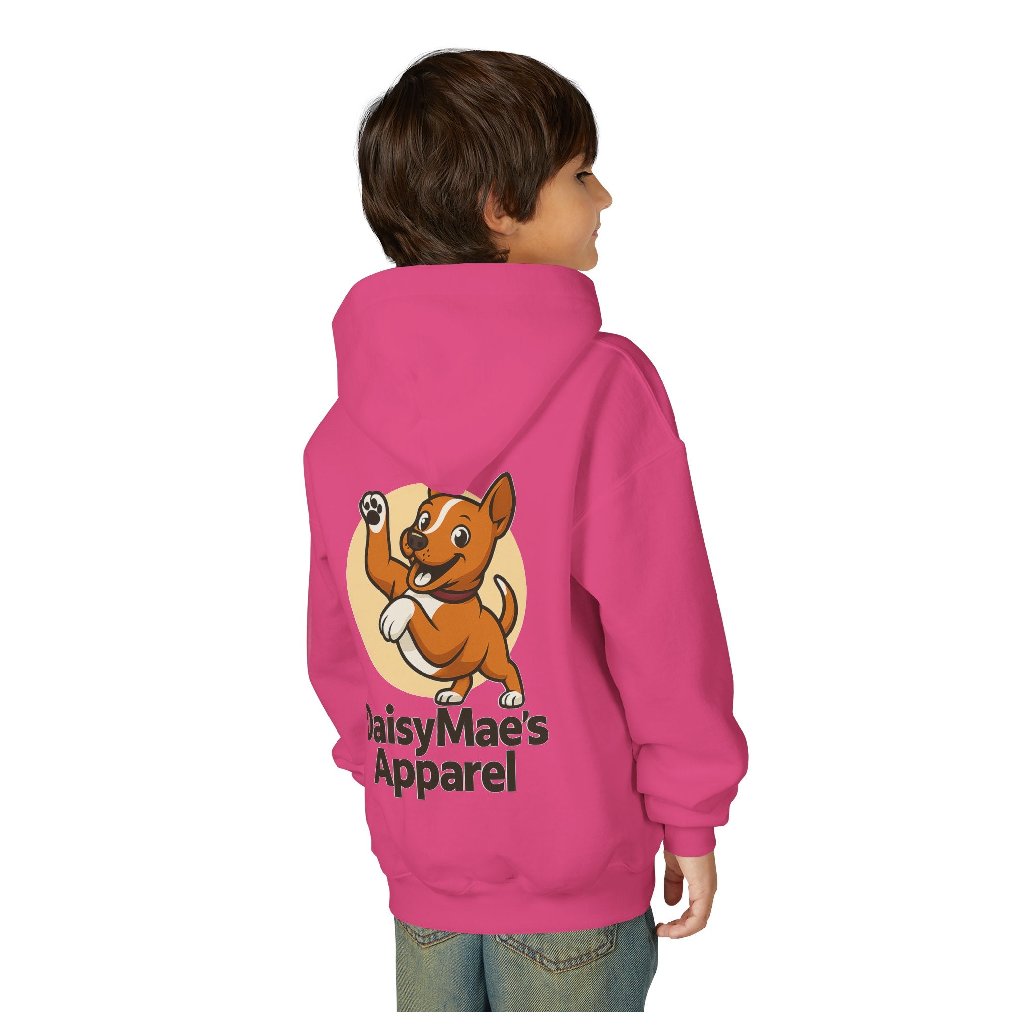 Youth Hoodie — DaisyMae’s Apparel Kids Pullover with Playful Dog Logo