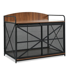 42.8 Heavy Duty Large Dog Crate Furniture For Large Medium Dog, Farmhouse Wooden Dog Kennel Indoor End Table, Decorative Pet House For Large Dogs