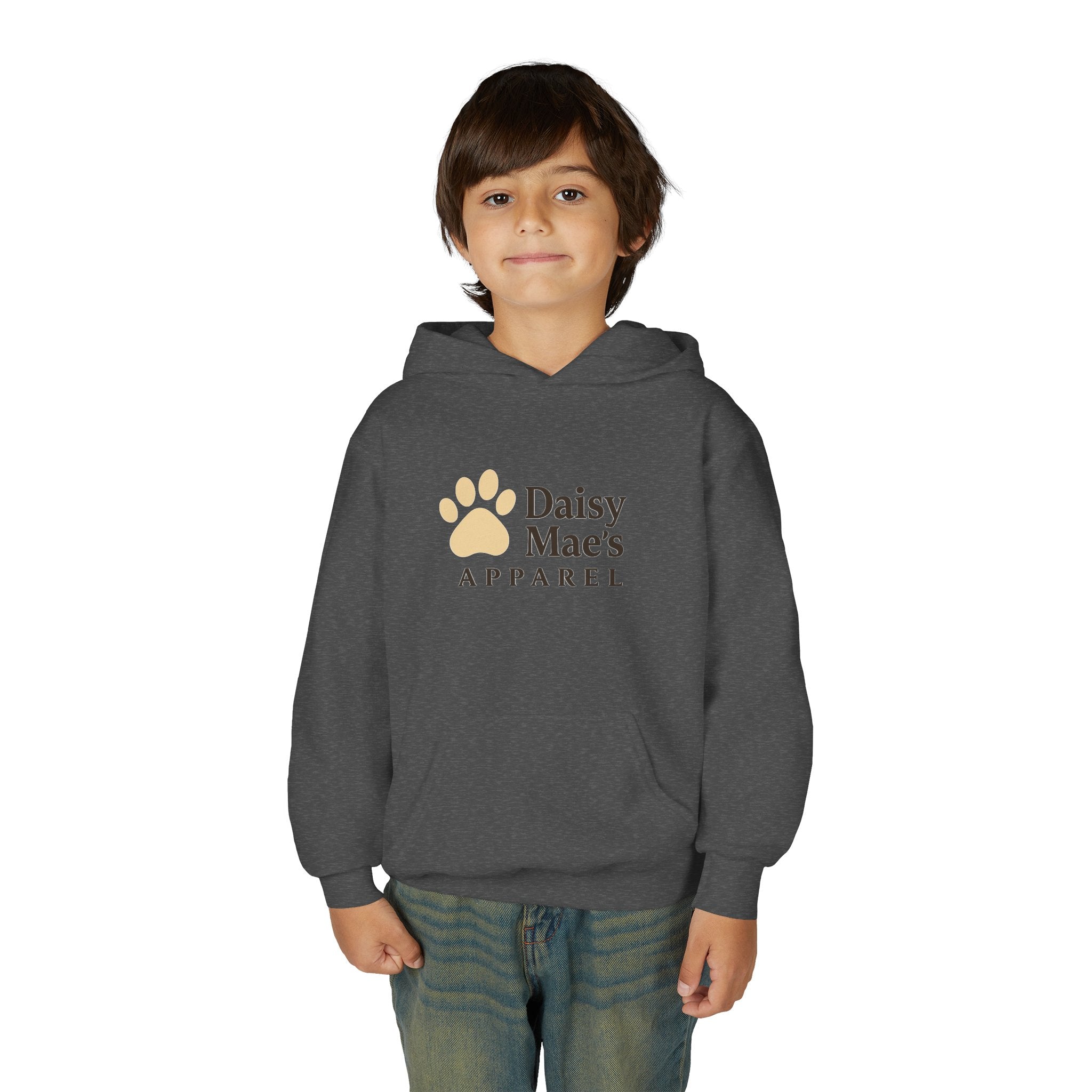 Youth Hoodie — DaisyMae’s Apparel Kids Pullover with Playful Dog Logo