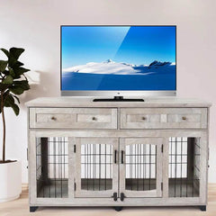 Dog Crate Furniture with Openable Partition