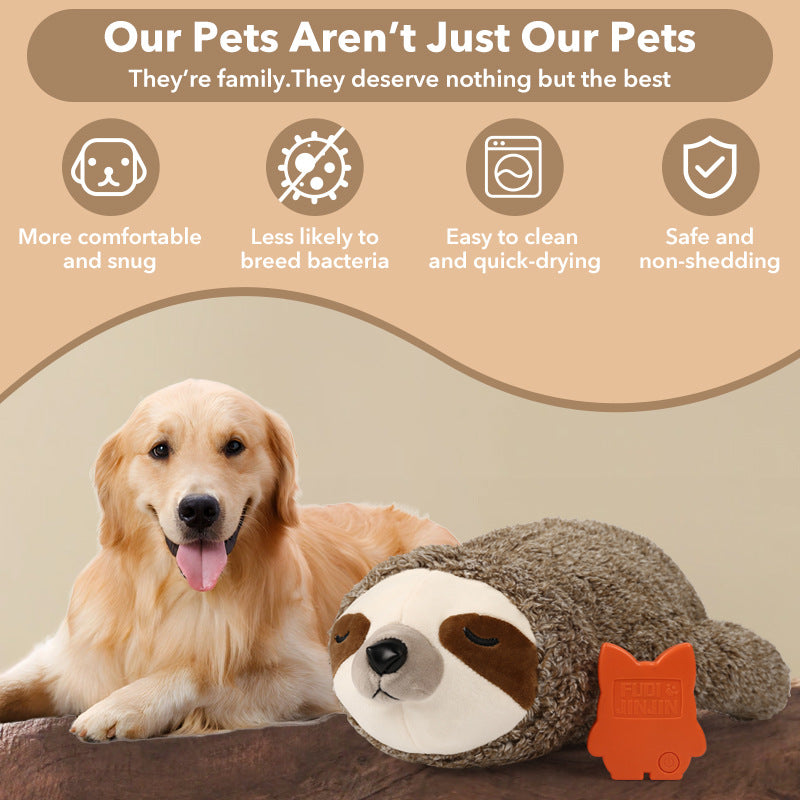 Pet Soothing Plush Toy Training Interactive Toy With Heartbeat Device