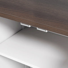 Dog Feeding Station, Dog Food Storage Cabinet With Hidden Dog Bowls, Adjustable Panel, Hooks, For Medium Sized Dogs, White