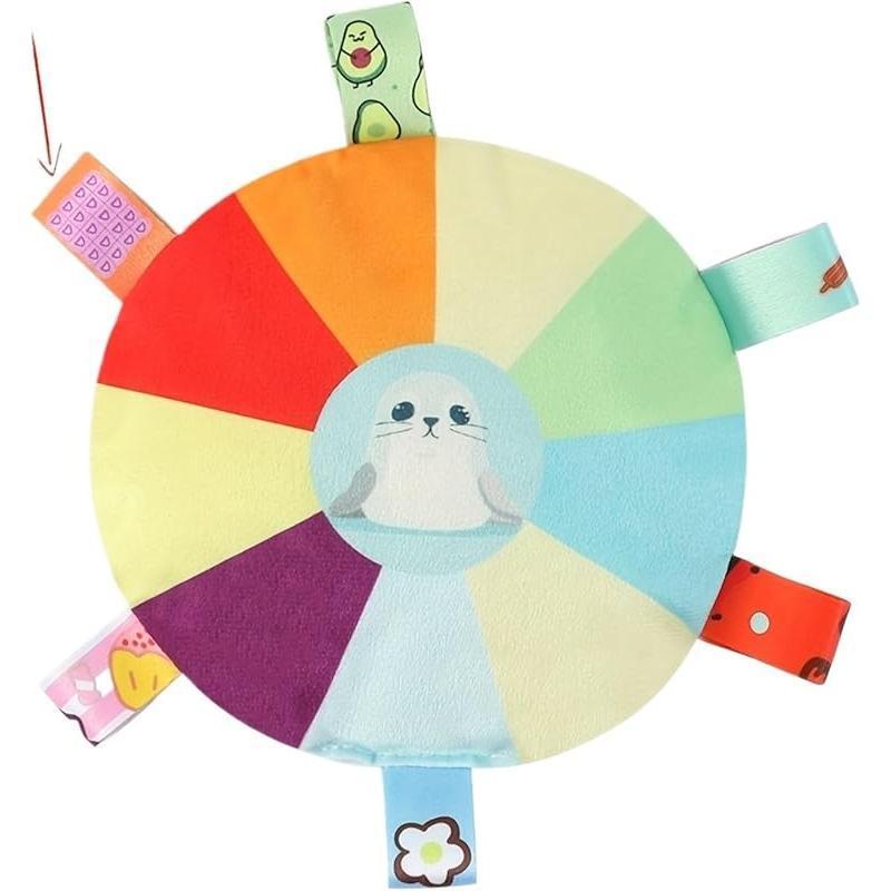 Plush Pet Dog Flying Discs Chew Toys, InteractiveTug Of War Dog Toys With Bells Inside,TurntablePattern Washable Bite-Resistant Pet Toys ForDogs