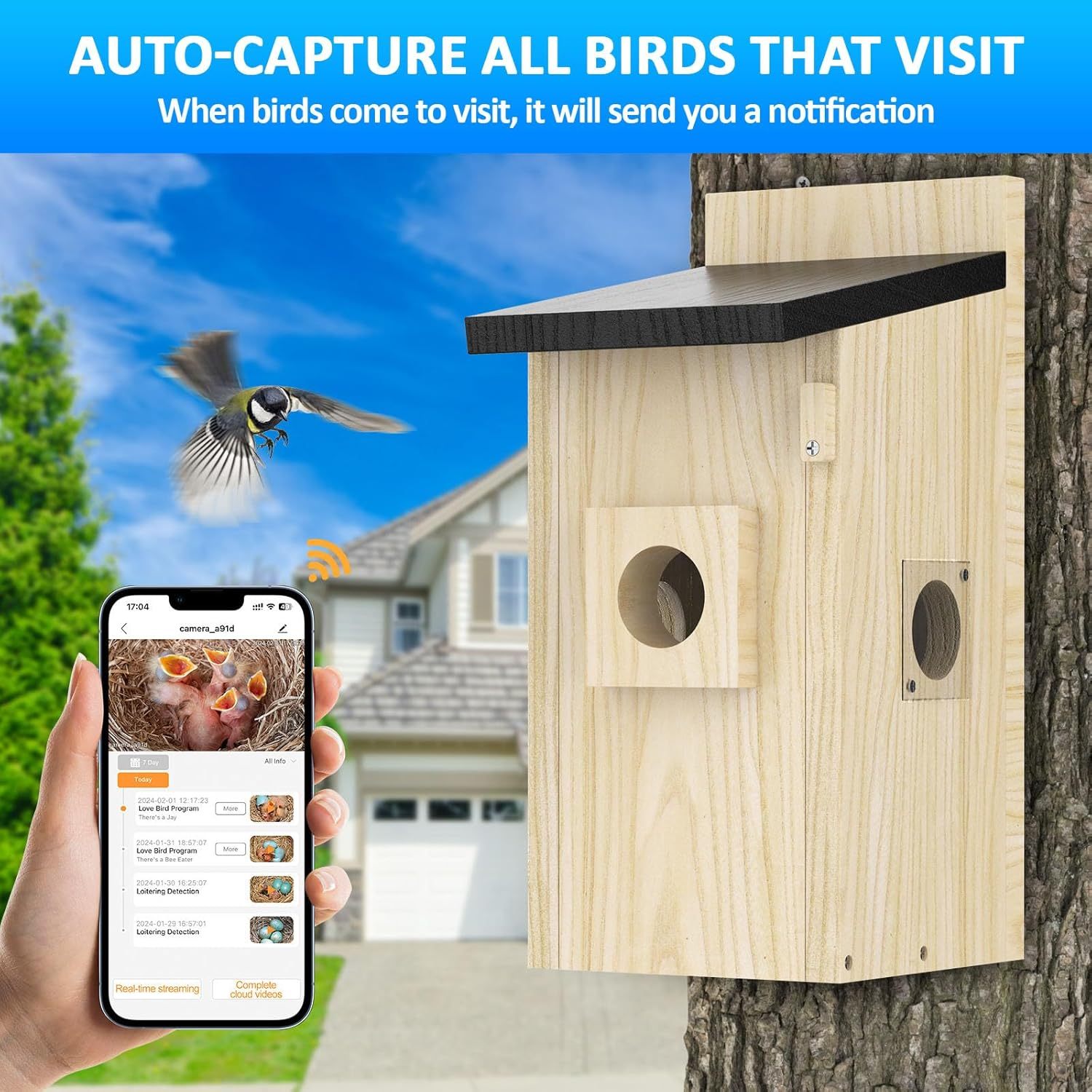Smart Bird Houses For Outside Solar Powered,4MP Birdhouse Camera For Outdoors, Watch Bird Nesting & Hatching In Real Time, AI Identify Bird Behavior & Create, DIY Ideal Gift