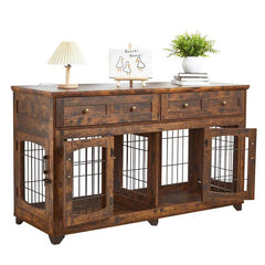 Dog Crate Furniture with Openable Partition