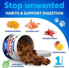 No Poo Chews For Dogs Puppy Coprophagia Stool Eating Deterrent Prevent Dog From Eating Poop Stop Eating Poop Treats With Probiotics & Enzymes Immune Digestive Gut Health Support Supplement