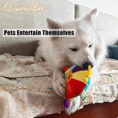 Plush Pet Dog Flying Discs Chew Toys, InteractiveTug Of War Dog Toys With Bells Inside,TurntablePattern Washable Bite-Resistant Pet Toys ForDogs